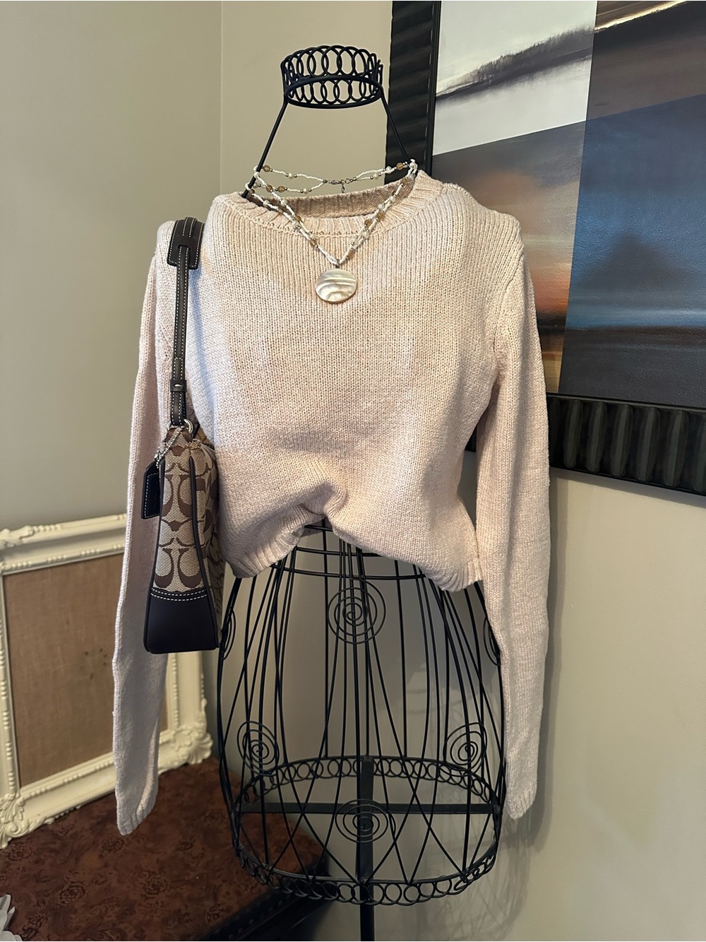 Garage Cropped Crewneck Sweater